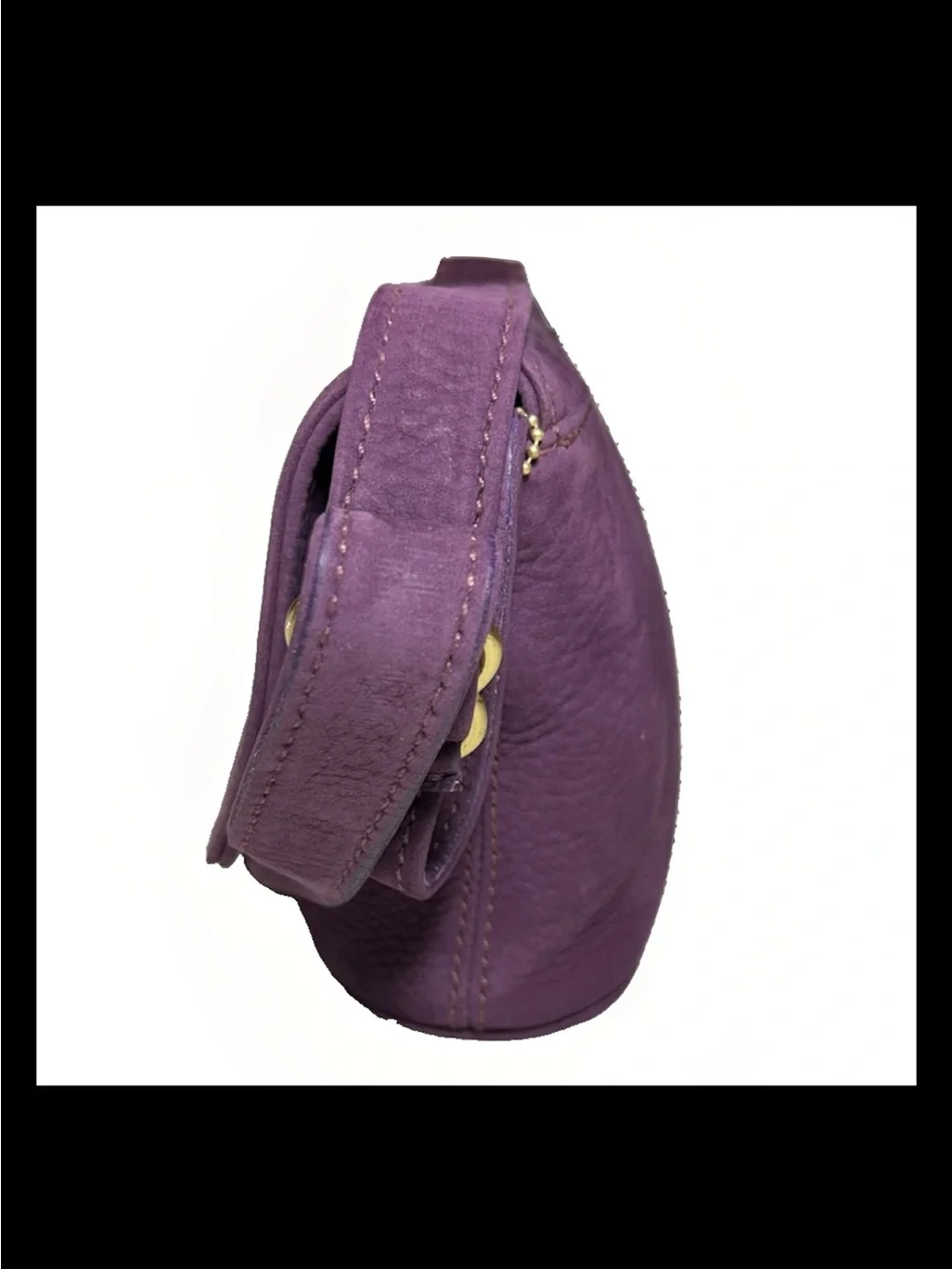 Coach Sonoma Small Flap Bag, Grape Nubuck Leather 1996 (#4946) *Made In The USA*